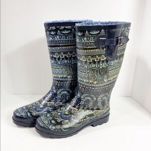 Multi Shade Blue Rain Boots